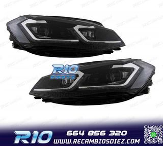 FAROS FULL LED DINAMICOS VOLKSWAGEN VW GOLF 7.5 17-19 LOOK R