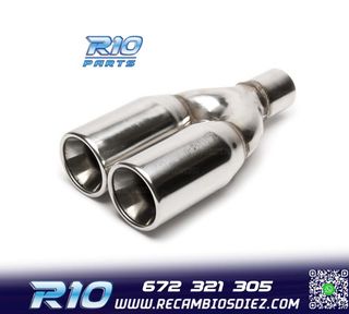 COLA ESCAPE DOBLE REDONDA GRANDE ACERO INOX