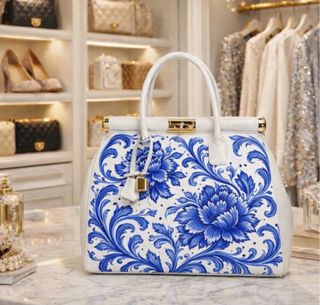 Borsa Versace Pelle Dipinta Floreale