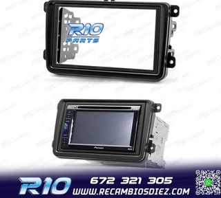 MARCO NEGRO RADIO 2-DIN PARA SEAT ALTEA LEON TOLEDO SKODA FA