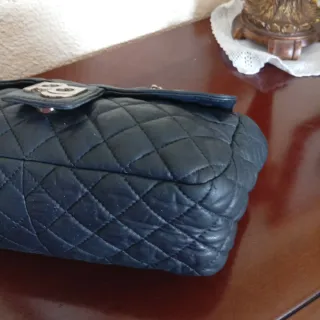 Bolso Purificación García piel azul marino