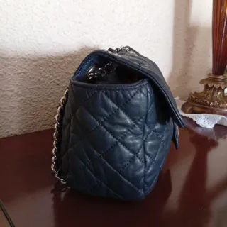 Bolso Purificación García piel azul marino