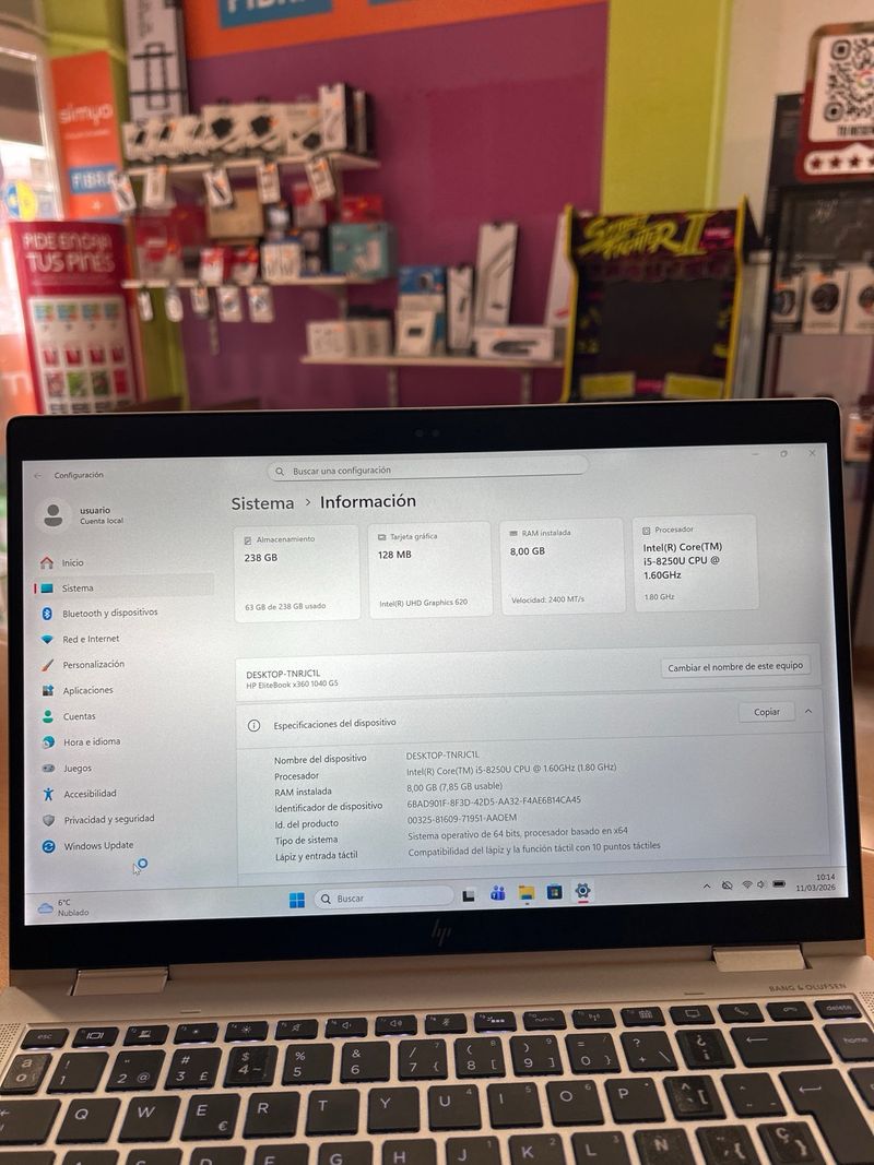 Portátil HP Elitebook 14'' Plata Táctil afbeelding 2