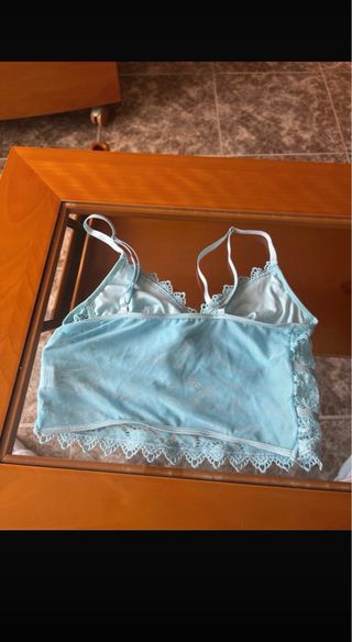 Top encaje azul fiesta