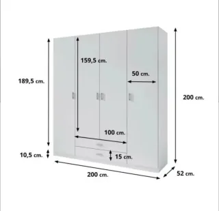 Armarios blancos 4 puertas