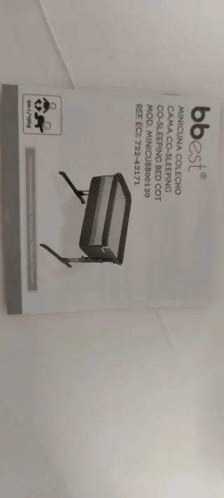 Minicuna colecho gris con ruedas