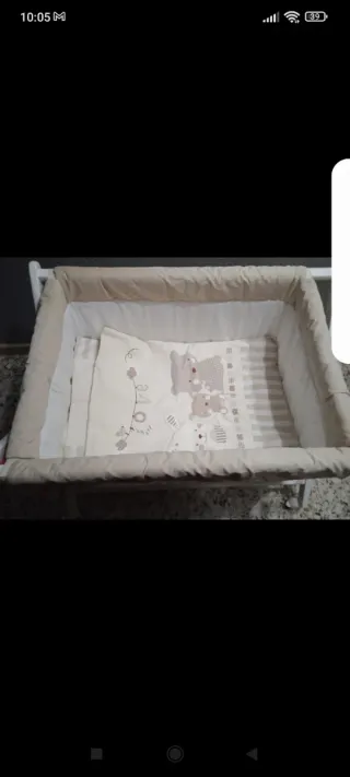 Minicuna madera blanca