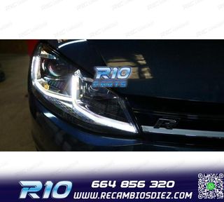 FAROS VOLKSWAGEN VW GOLF 7 12-17 DRL DINAMICOS NEGROS LOOK 7