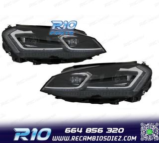 FAROS VOLKSWAGEN VW GOLF 7 12-17 DRL DINAMICOS NEGROS LOOK 7