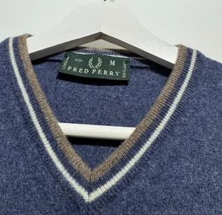 Jersey Fred Perry Lana Cuello Pico Talla S