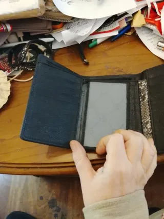 Portafoglio Renato Balestra pitone nero/grigio