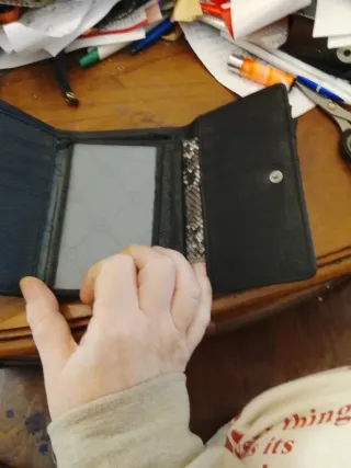 Portafoglio Renato Balestra pitone nero/grigio