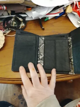 Portafoglio Renato Balestra pitone nero/grigio