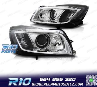 FAROS PARA OPEL INSIGNIA 08-13 LUZ DIURNA FONDO CROMO