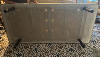 somier base tapizada beige x 2