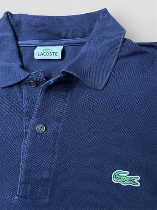 Polo Lacoste Azul Manga Larga