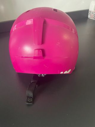 Casco y gafas de esquí rosa niña