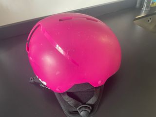Casco y gafas de esquí rosa niña