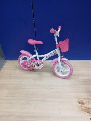 minnie mouse bici niña rosa blanca 12 pulgadas