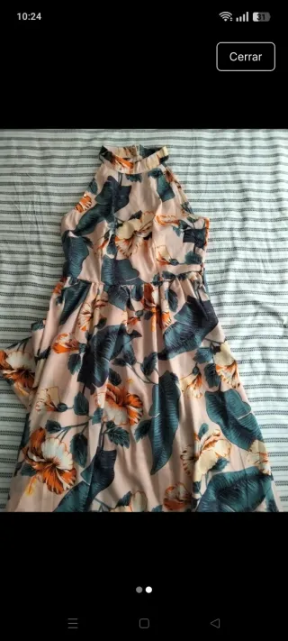 Vestido rosa palo cuello cisne