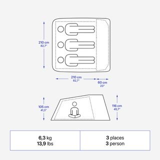 Tienda de campaña instantánea para 3 personas, 2 Seconds XL