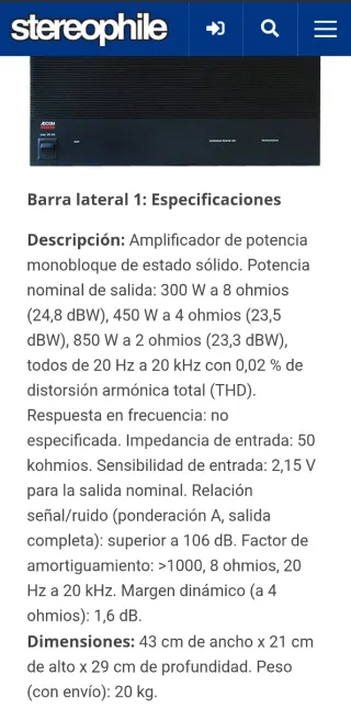 2 Etapas Potencia Monofónicas 300W
