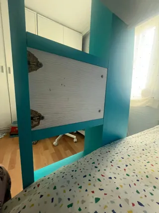 Litera Tren Azul y Beige