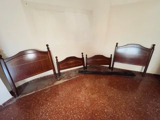 2 cabeceros completos cama 90 madera y travesaños