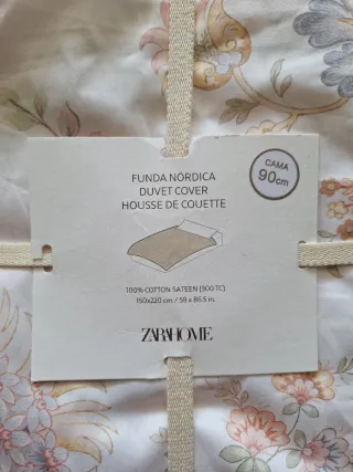 Funda Nórdica Zara Home 100% Algodón Satén 300 TC