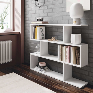 Estantería Baja Zig Zag. Blanco Brillo