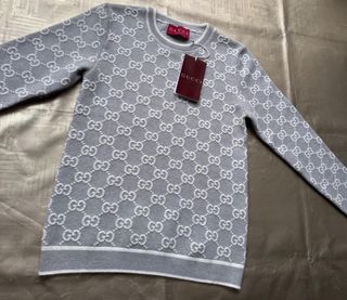 Suéter Gucci Mujer Talla M GG Gris