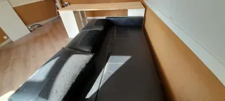 URGE VENDER Sofá Cama Cuero Negro y Marrón