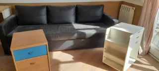 URGE VENDER Sofá Cama Cuero Negro y Marrón