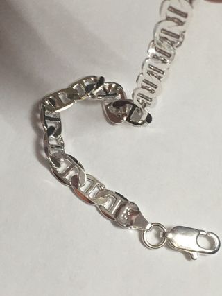 Pulsera eslabones unisex plateada