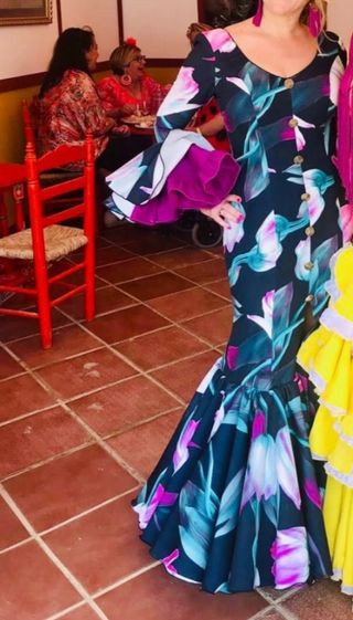 Traje de flamenca estampado floral