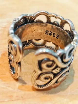 Anillo Plata Ágata Negra Ajustable