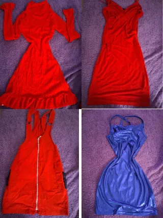 Vestidos rojos y azules