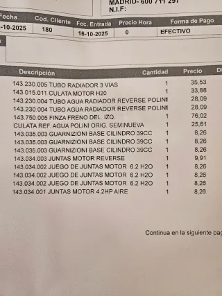 Lote productos Polini Minimoto competición