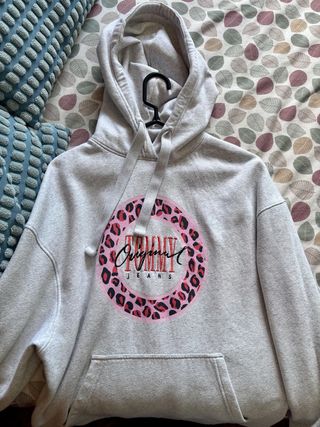 Sudadera Tommy Jeans Gris y Rosa