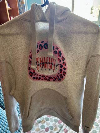 Sudadera Tommy Jeans Gris y Rosa