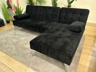 Sofá Cama Chaise Longue Negro