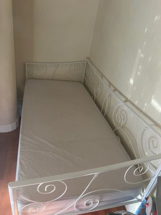 Cama forja blanca 90x200