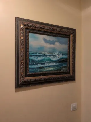 Cuadro Pintado a Mano Paisaje Montañoso