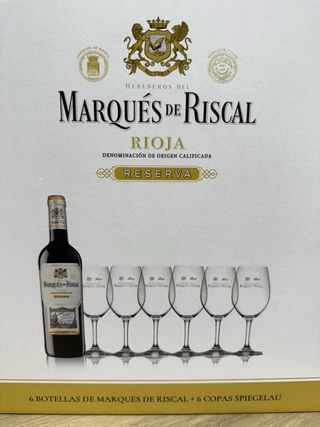 Caja Marqués de Riscal + 6 Copas Spiegelau