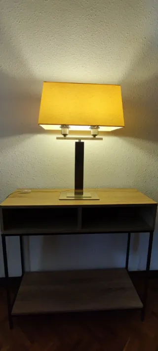 Lámpara Vintage Metálica Plata y Amarillo