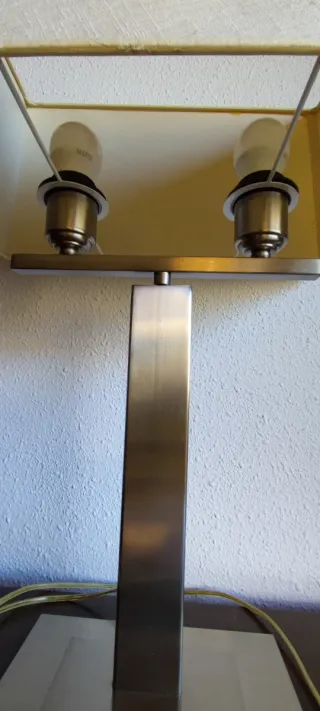 Lámpara Vintage Metálica Plata y Amarillo