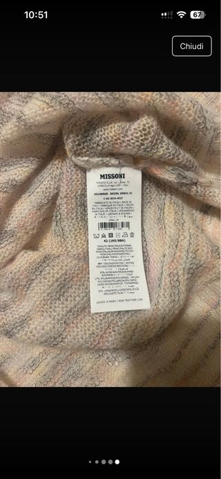 Maglione Missoni Nuovo Taglia Unica