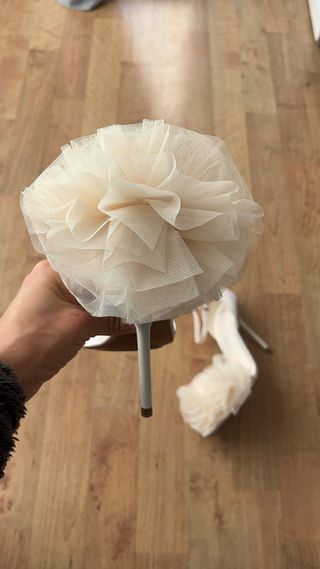 Sandalias de novia Zara Blancas Talla 37 Flor