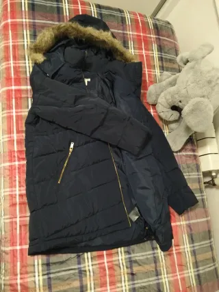 Abrigo azul premamá como nuevo