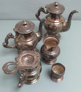 Juego de té/café bañado en plata